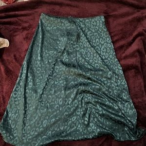 satin cheetah print skirt